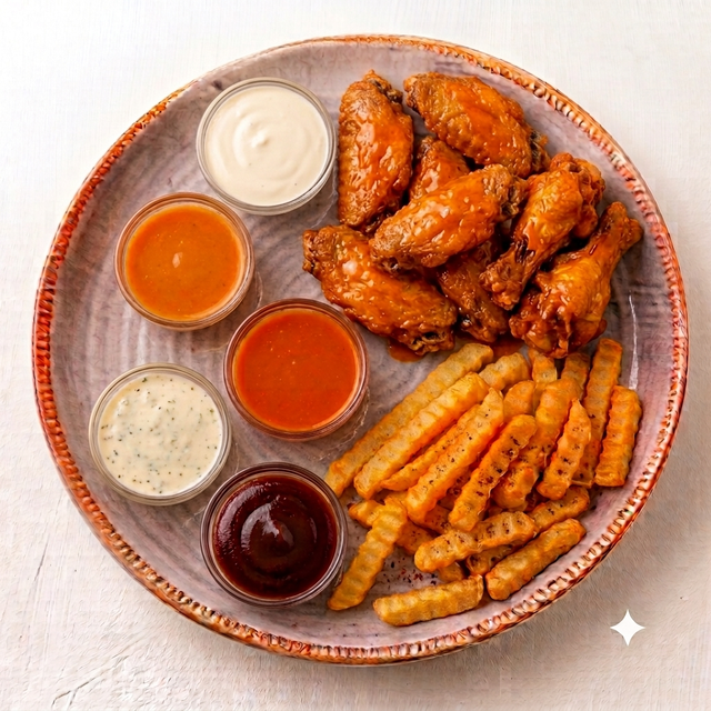 12 Piece Wings & Fries.