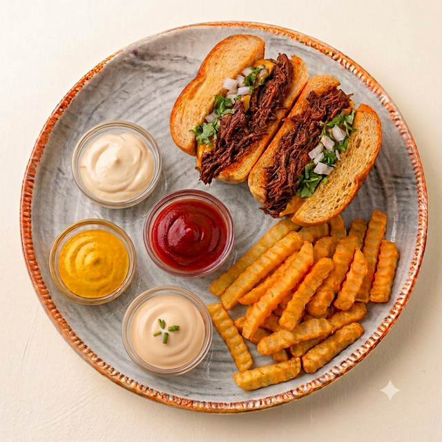 Birria Burger & Fries.
